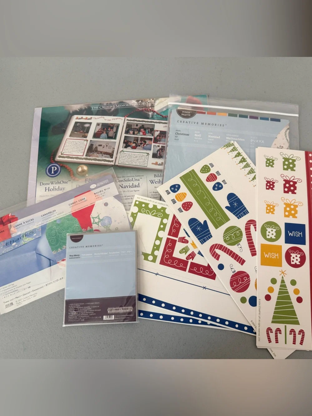 Assortment of Creative Memories Holiday Sticker & Paper Set - Red Green Blue